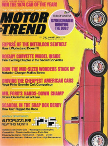 MOTOR TREND 1974 JAN - SOAP BOXERS, SUPERCHARGING